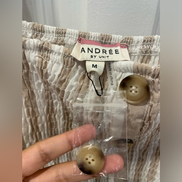 beige and cream stripe short dress - Picture 4 of 8